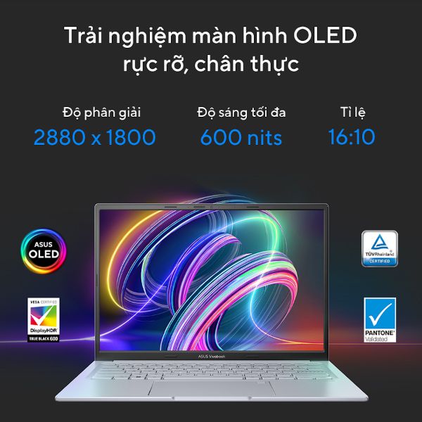Laptop Asus Vivobook 14X OLED S3405VA KM071W (Core i9-13900H/ 16GB/ 512GB SSD/ Intel Iris Xe Graphics/ 14.0inch 2.8K/ Windows 11 Home/ Black/ Vỏ nhôm)