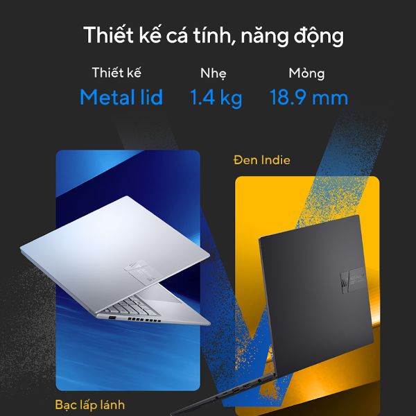 Laptop Asus Vivobook 14X OLED S3405VA KM071W (Core i9-13900H/ 16GB/ 512GB SSD/ Intel Iris Xe Graphics/ 14.0inch 2.8K/ Windows 11 Home/ Black/ Vỏ nhôm)