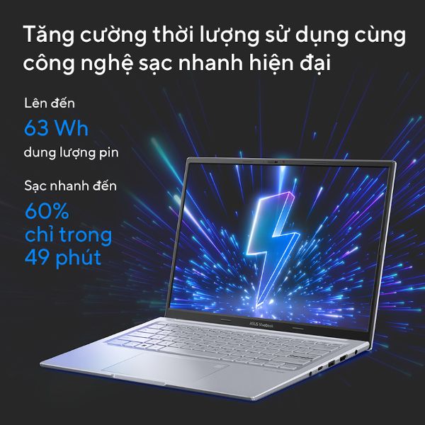 Laptop Asus Vivobook 14X OLED S3405VA KM071W (Core i9-13900H/ 16GB/ 512GB SSD/ Intel Iris Xe Graphics/ 14.0inch 2.8K/ Windows 11 Home/ Black/ Vỏ nhôm)