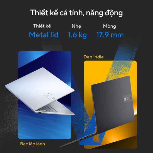 Laptop Asus Vivobook 15X OLED S3504VA L1226W (Core i5 1340P/ 16GB/ 512GB SSD/ Intel Iris Xe Graphics/ 15.6inch FHD OLED/ Windows 11 Home/ Bạc)