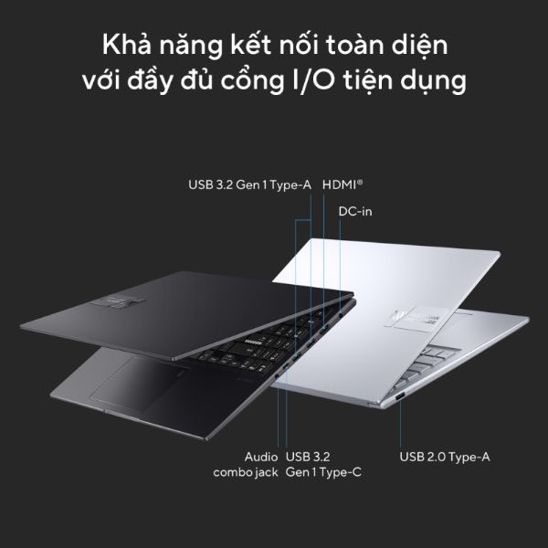 Laptop Asus Vivobook 15X OLED S3504VA L1226W (Core i5 1340P/ 16GB/ 512GB SSD/ Intel Iris Xe Graphics/ 15.6inch FHD OLED/ Windows 11 Home/ Bạc)