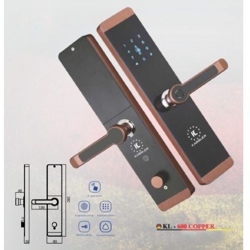 KHÓA VÂN TAY KASSLER KL-600- MÀU ĐỒNG