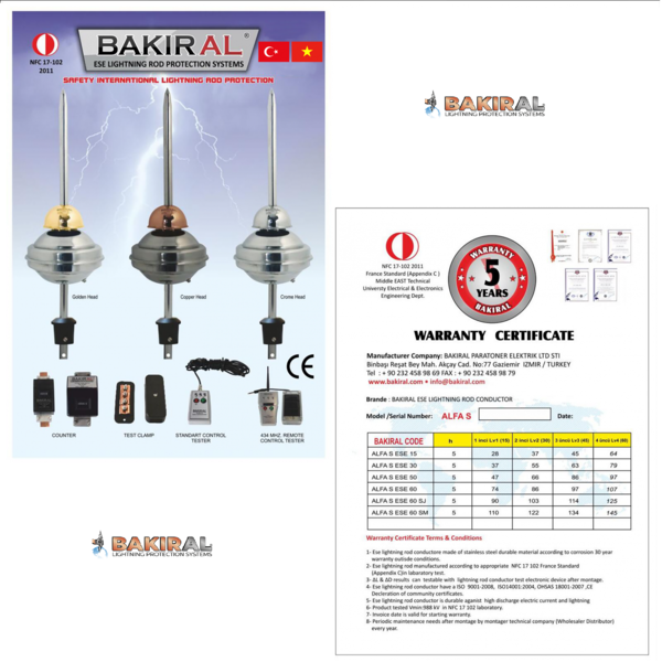 Kim thu sét Bakiral Alfas ESE 15 Rp = 64m