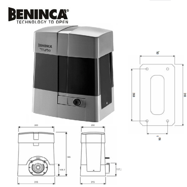  Motor cổng lùa BENINCA BULL10M 1000Kg 