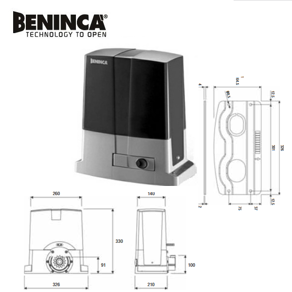  Motor cổng lùa BENINCA BULL5M 500Kg 