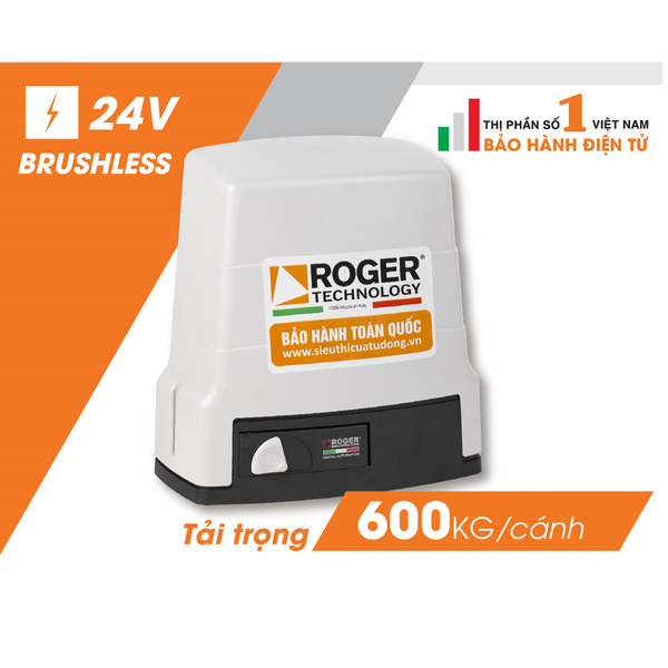  Motor Cổng Trượt Roger  KIT BH30/603 24v 600kg Italia 