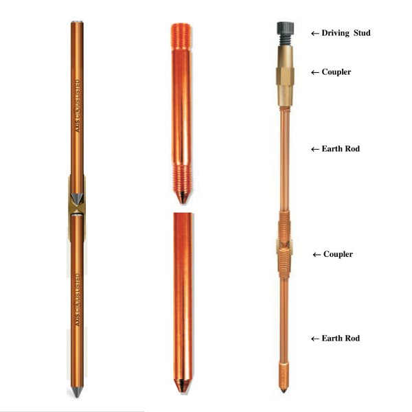 Cọc Tiếp Địa Mạ Đồng D16 L = 2.4m