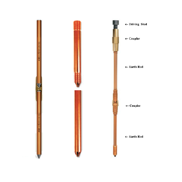 Cọc Tiếp Địa Mạ Đồng D16 L = 2.4m