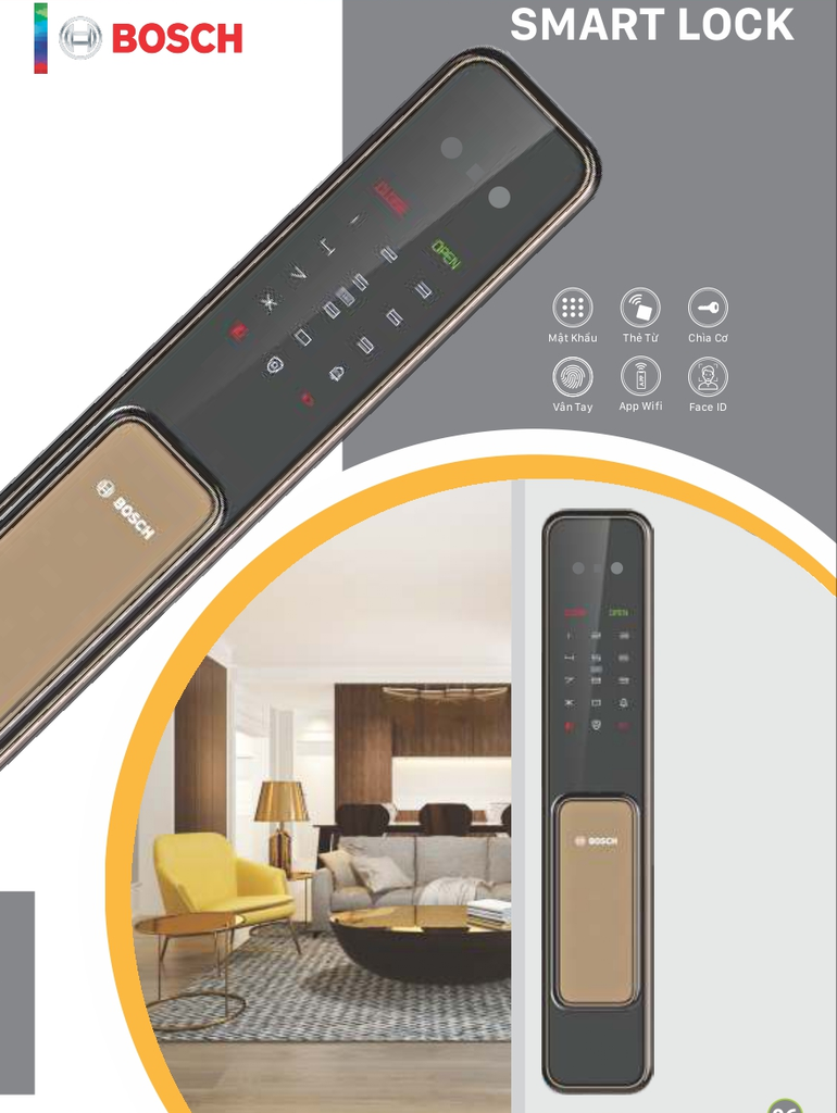 Khóa Cửa Vân Tay Bosch EL600BKB - Màu Đồng