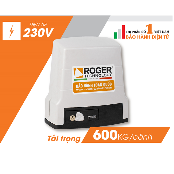  Motor Cổng Trượt Roger KIT H30/640 230v 600kg Italia 