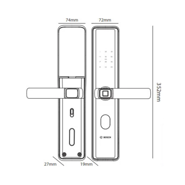 Khóa Cửa Vân Tay Bosch ID 30BKB - Màu Vàng