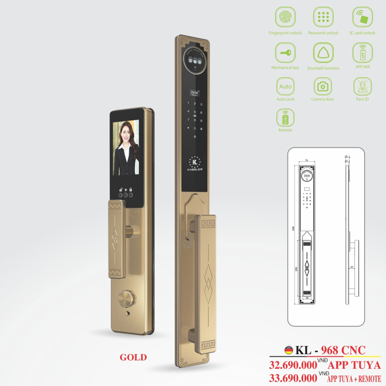 Khóa Cửa Thông Minh Kassler KL-968 CNC