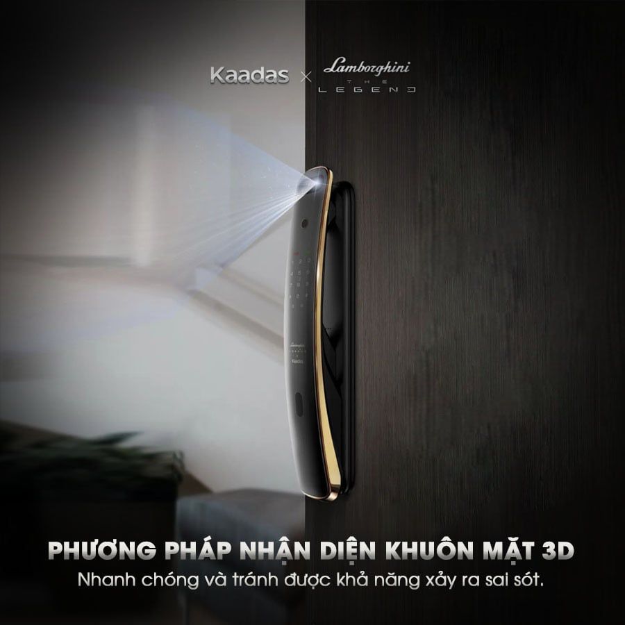Lắp Đặt Khóa Cửa Nhận Diện Khuôn Mặt Kaadas Lamborghini 3D Face Cao Cấp