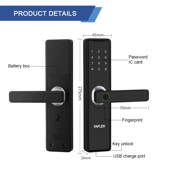 Khóa Vân Tay Cửa Thông Phòng Kapler KL-110BL