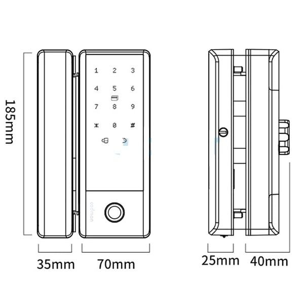 Khóa Vân Tay Cửa Kính Kapler KL-410BL