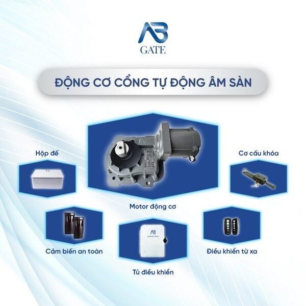 Motor Cổng Âm Sàn AB Gate 24V 600kg