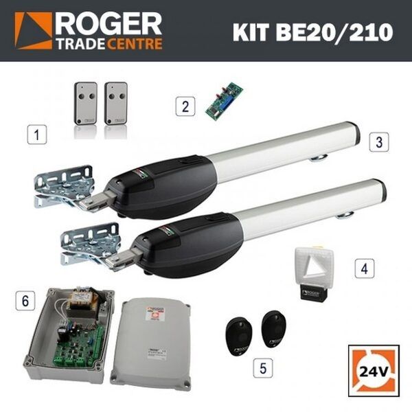  Motor Cổng Tay Đòn Roger BE20/210 24v 450kg Italia 