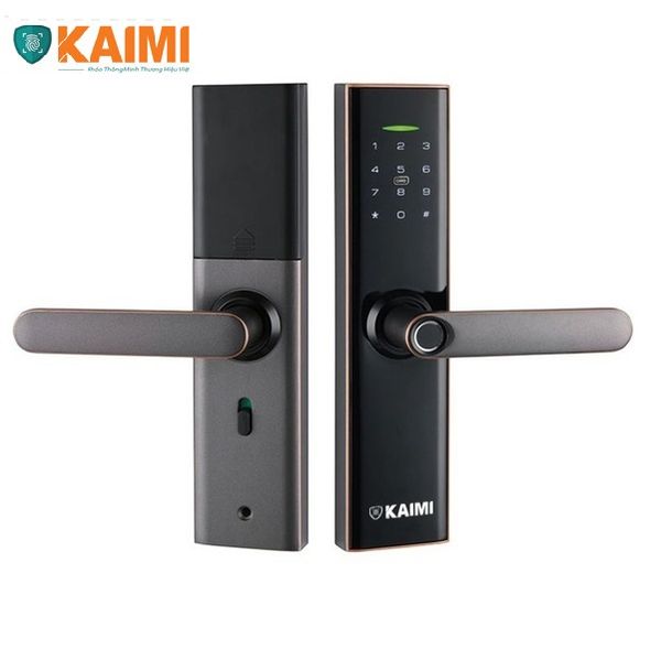  Khóa Cửa Vân Tay Kaimi S12 – Viền Đồng 