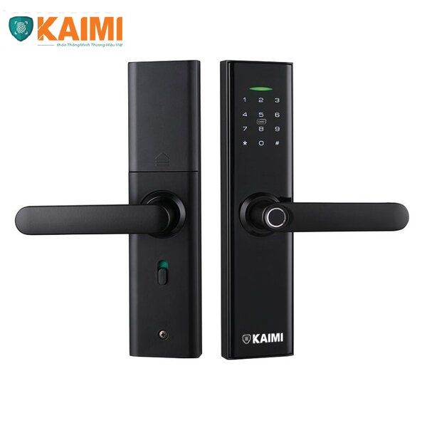 Khóa Cửa Vân Tay Kaimi S12 – Viền Đen