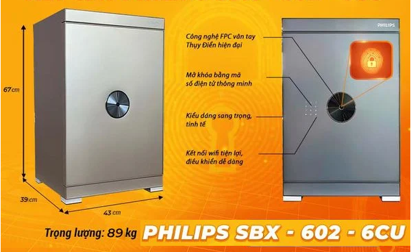 Két sắt Philips SBX602-6CU 89kg