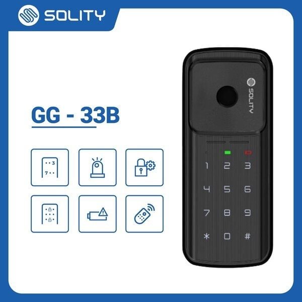  Khóa Vân Tay Cửa Kính Solity GG-33B 