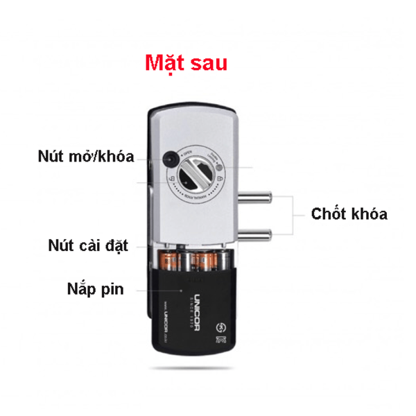 Khoá Vân Tay Cửa Kính Unico GR500 BW