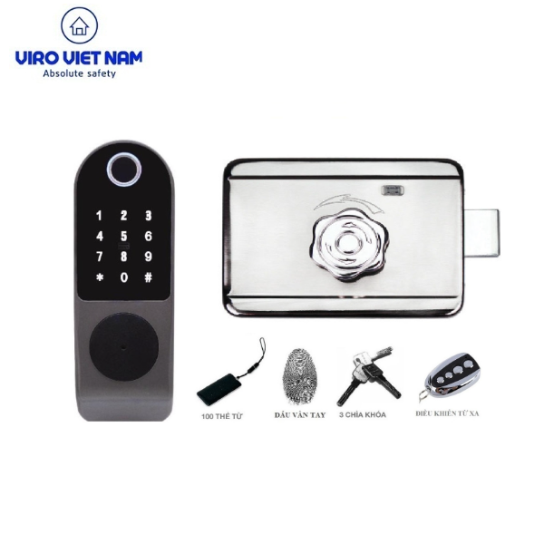 Khóa Vân Tay Cho Cửa Sắt , Cửa Gỗ VR-1200A