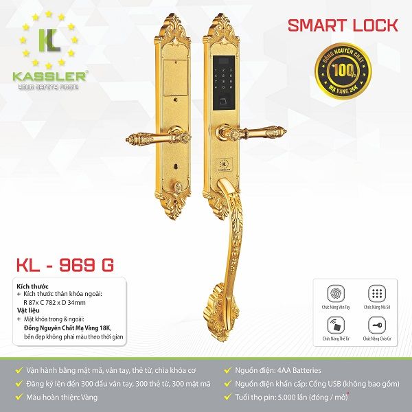 Khóa Cửa Vân Tay Đại Sảnh Kassler KL969G