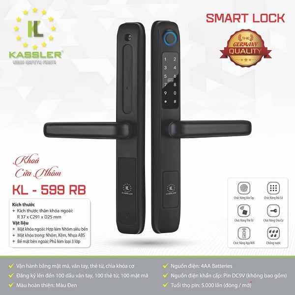 Khóa cửa vân tay Kassler KL-599 RB