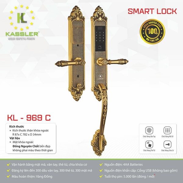 Khóa Cửa Vân Tay Đại Sảnh Kassler KL969C