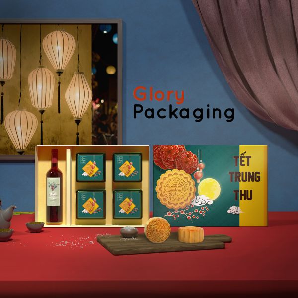  Hộp quà tặng bánh trung thu 2021 - Trăng tròn Trung Thu xanh 