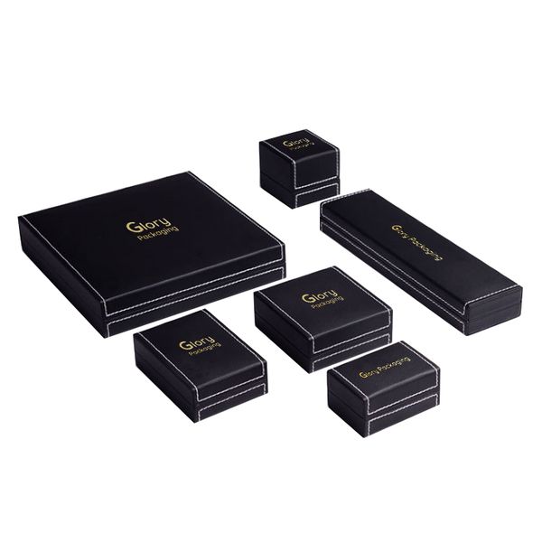  Hộp bản lề cứng trang sức simili giả da 