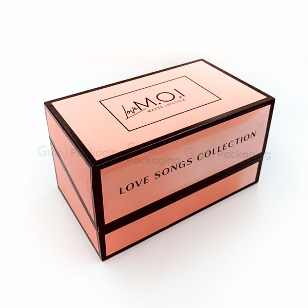  Hộp cứng mỹ phẩm nắp âm dương gấp khay giấy bồi nhung 