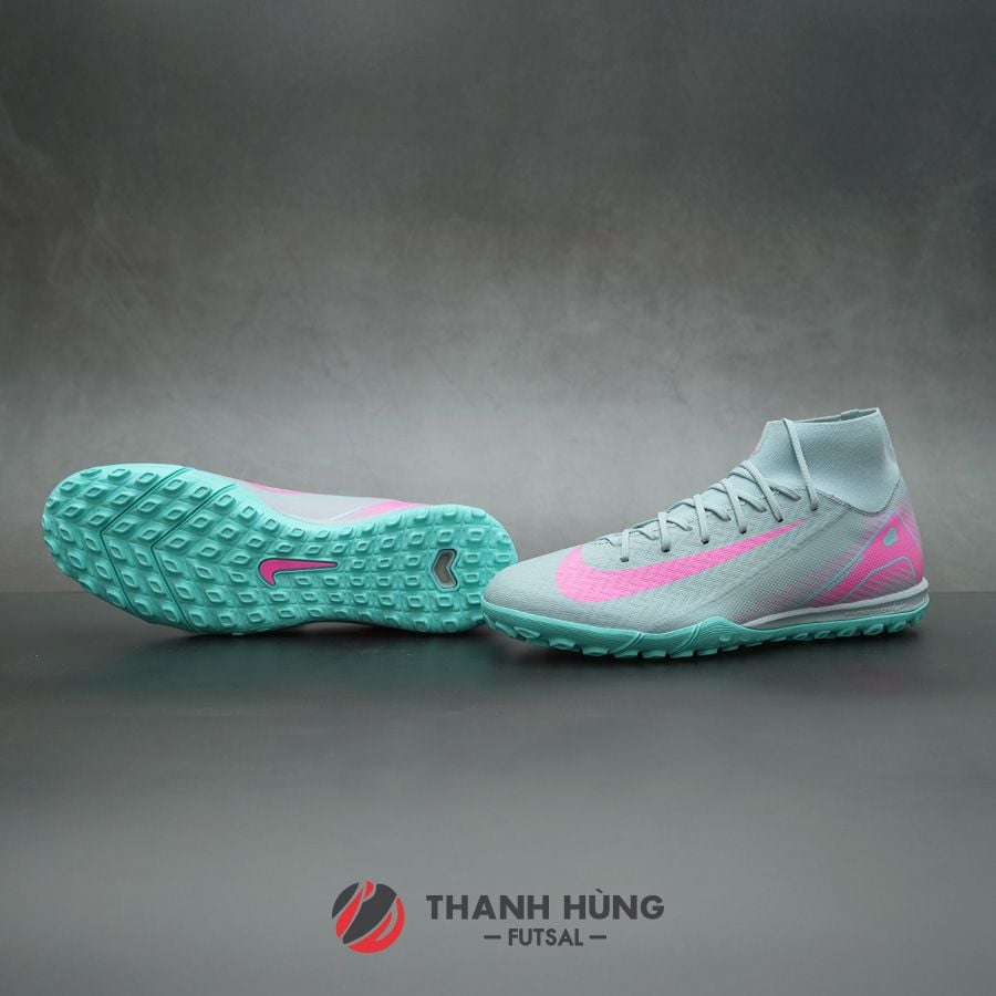 NIKE ZOOM MERCURIAL SUPERFLY 10 ACADEMY TF - FQ8331-301 - XÁM XANH/HỒNG