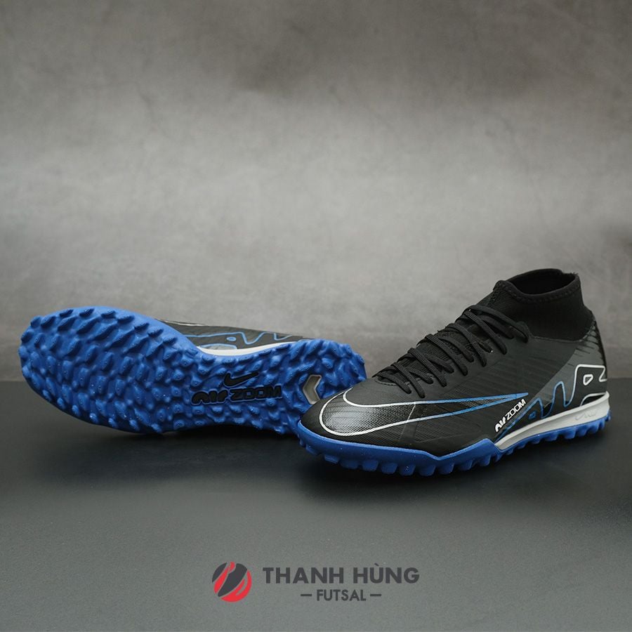 NIKE ZOOM MERCURIAL SUPERFLY 9 ACADEMY TF - DJ5629-040 - ĐEN/XANH