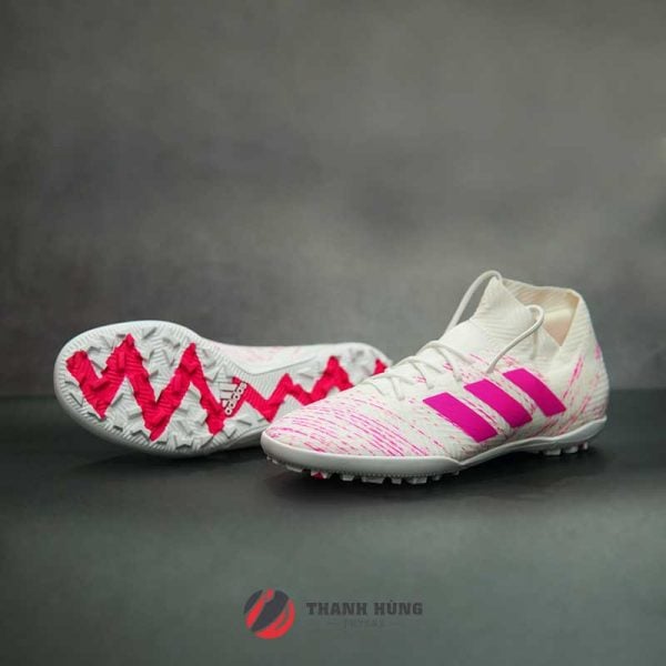 ADIDAS NEMEZIZ 18.3 TF - D97984 - TRẮNG/ HỒNG - Giày bóng đá chính hãn -  Giày đá banh chính hãng