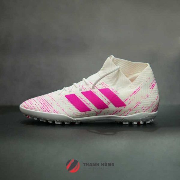 ADIDAS NEMEZIZ 18.3 TF - D97984 - TRẮNG/ HỒNG - Giày bóng đá chính hãn -  Giày đá banh chính hãng