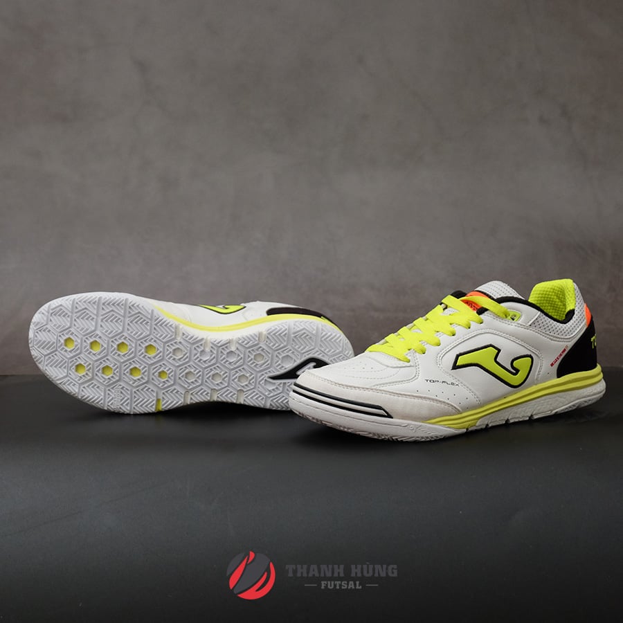 JOMA TOP FLEX LEATHER REBOUND IN 2102 - TRẮNG/XANH NEON