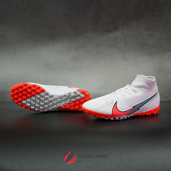 NIKE MERCURIAL SUPERFLY 7 ACADEMY TF – AT7978-163 – TRẮNG / ĐỎ/ XANH