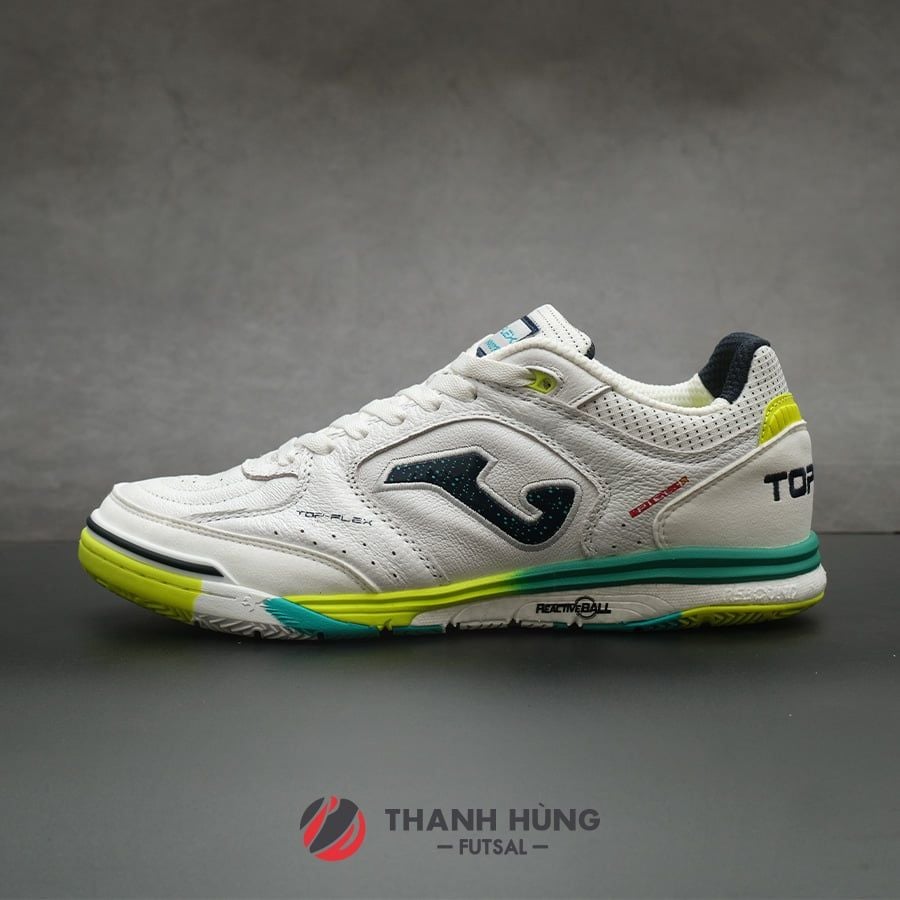 JOMA TOP FLEX LEATHER REBOUND IN 2402 - TRẮNG/VÀNG/XANH