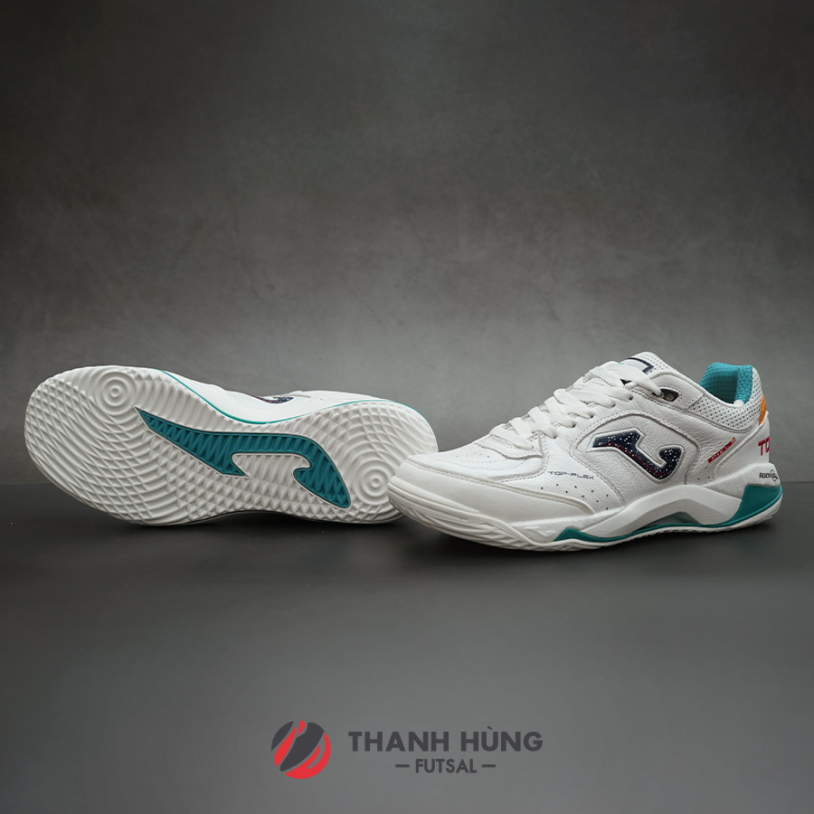 GIÀY ĐÁ BÓNG FUTSAL JOMA TOP FLEX PLUS IN 2502 - TRẮNG/XANH LÁ