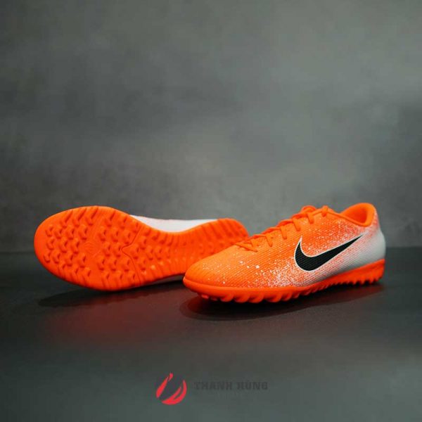 NIKE MERCURIAL VAPOR 12 ACADEMY TF - AH7384-801 - TRẮNG/ CAM - Giày bó -  Giày đá banh chính hãng