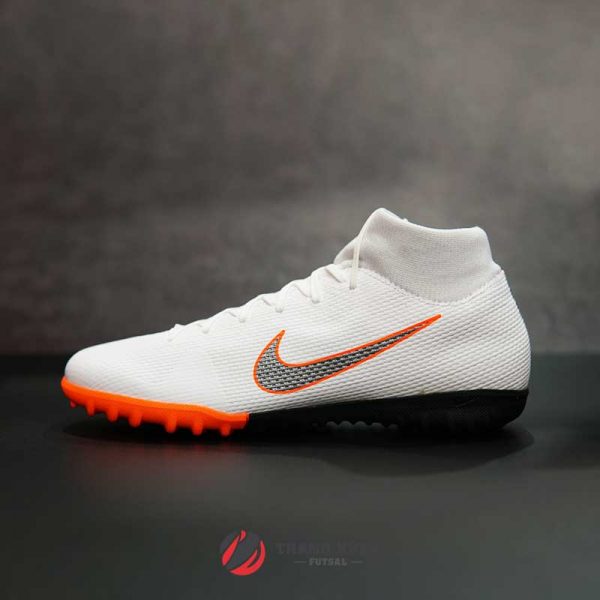 NIKE MERCURIALX SUPERFLYX 6 ACADEMY TF - AH7370-107 - TRẮNG/ CAM - Già -  Giày đá banh chính hãng