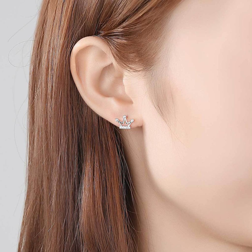 Bông Tai Bạc Dungo Crown Earrings DU16D08