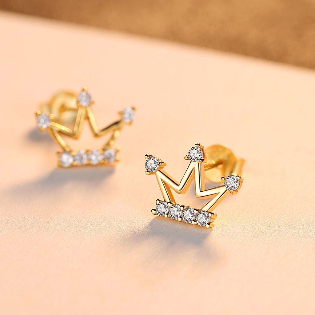 Bông Tai Bạc Dungo Crown Earrings DU16D08