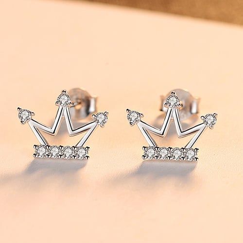 Bông Tai Bạc Dungo Crown Earrings DU16D08