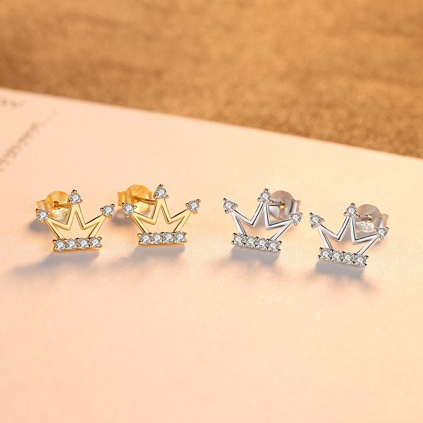  Bông Tai Bạc Dungo Crown Earrings DU16D08 