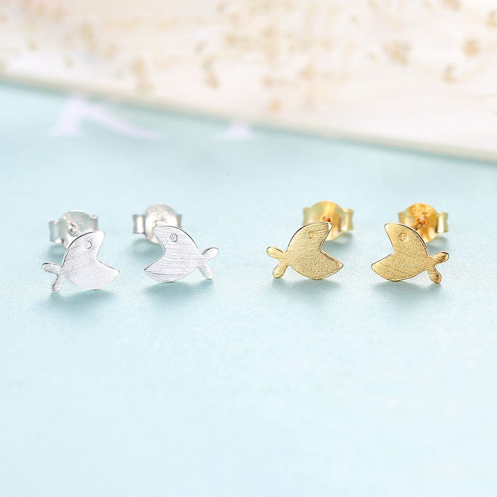 Bông Tai Bạc Dungo Fish Earrings DU16C11