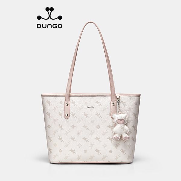  Túi Tote NUCELLE 14 inch Monogram Hồng Charm Gấu NU1171966-04 