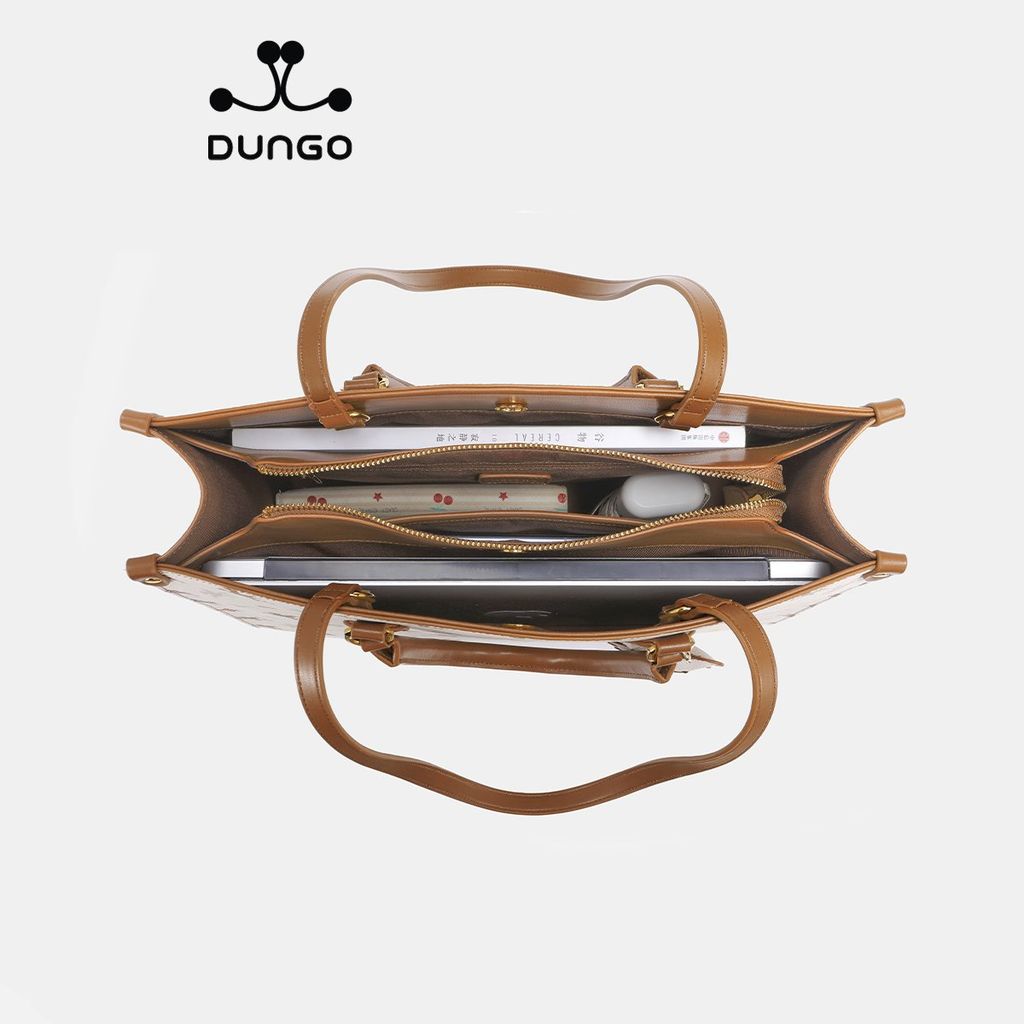 Túi Tote NUCELLE Monogram Charm Gấu Nâu NU1172020-24